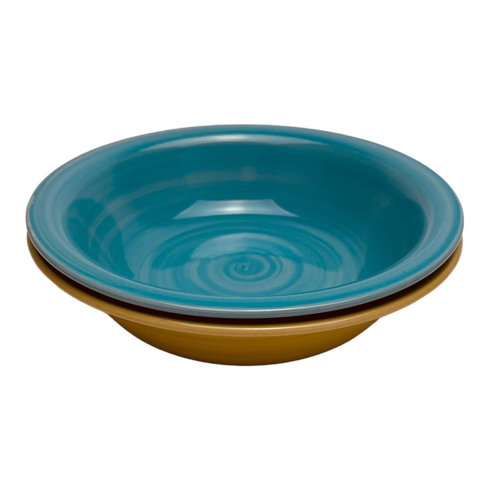 Vintage Citrus Grove 8" Bowls w/ Hand-painted design (set of 2)